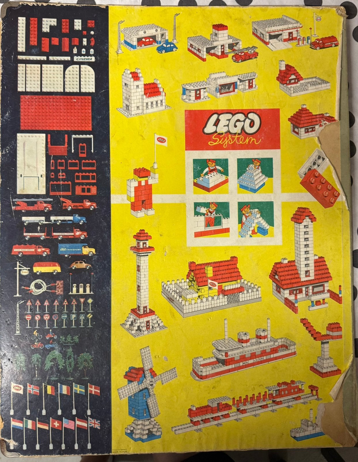 Vintage LEGO 200-4 Town Plan Board 1959 – Original Cardboard, Ophalen of Verzenden, Gebruikt, Grondplaat, Lego