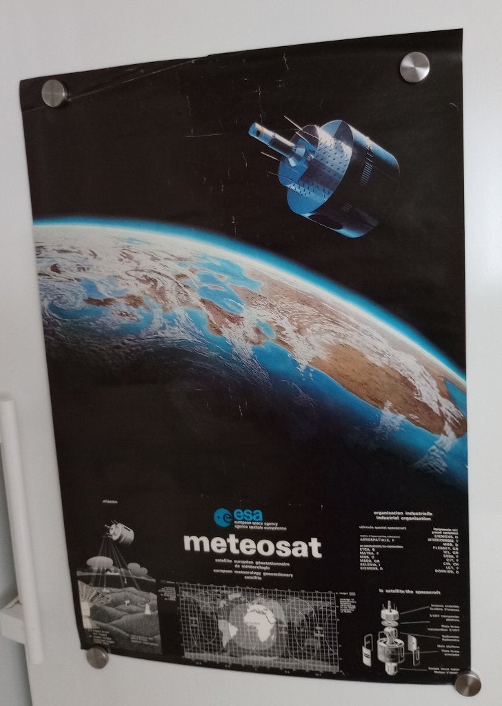 Retro Poster ESA Meteosat, Ophalen of Verzenden, Gebruikt, Overige typen