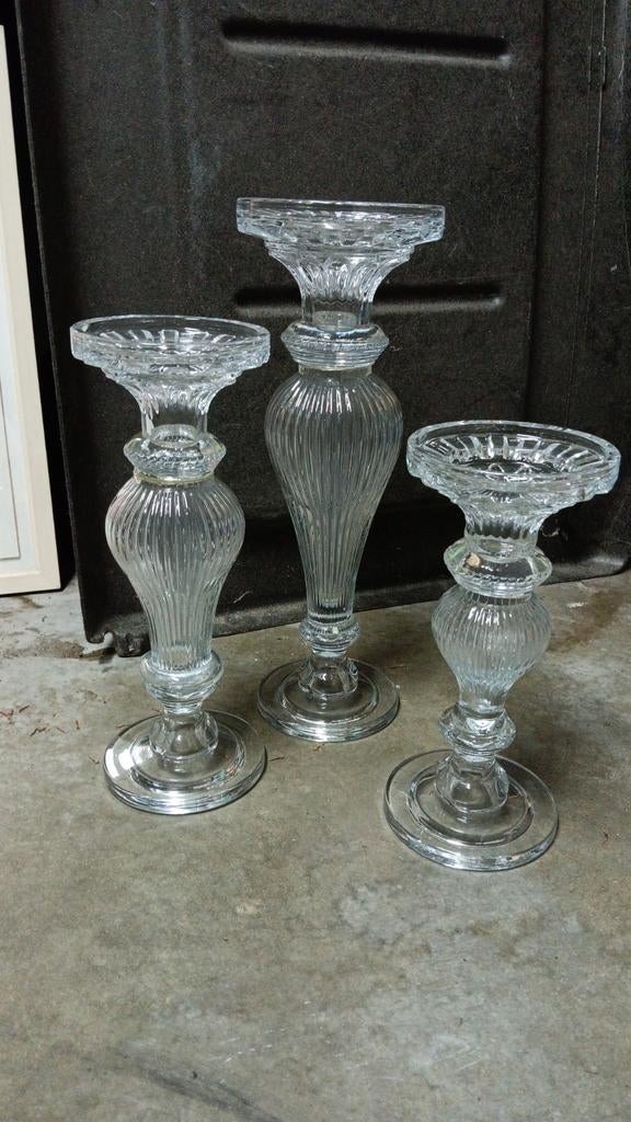 3 kandelaars in kristal, Ophalen, Kristal