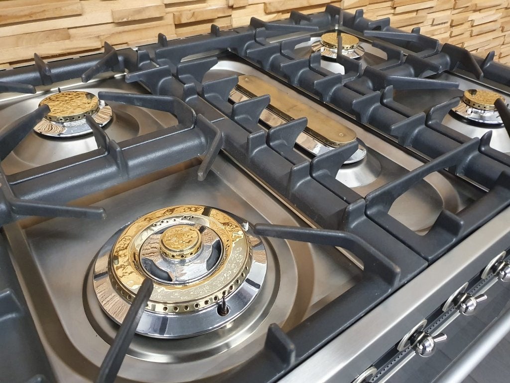 🔥Boretti Fornuis 80cm antraciet en rvs 1 oven 5 pits, Gaz, Classe énergétique A ou plus économe, Comme neuf, Enlèvement