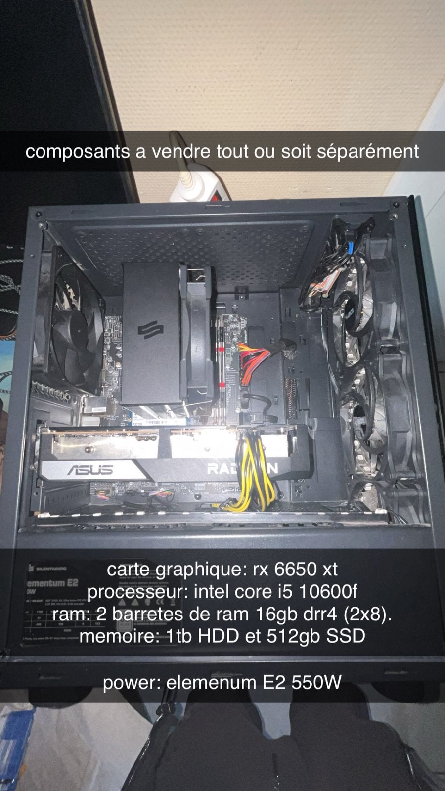 pc gamer LIRE LA DESCRIPTIONS!!, Computers en Software, Ophalen, Gebruikt, SSD