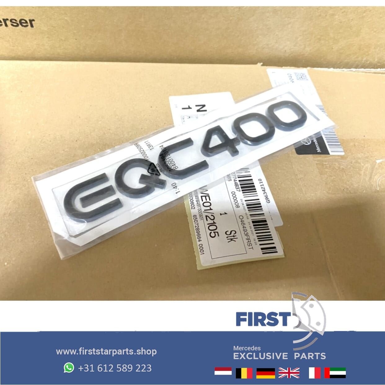 N293 W293 EQC400 LOGO ZWART Mercedes 2019-2023 EQC 400 EMBLE