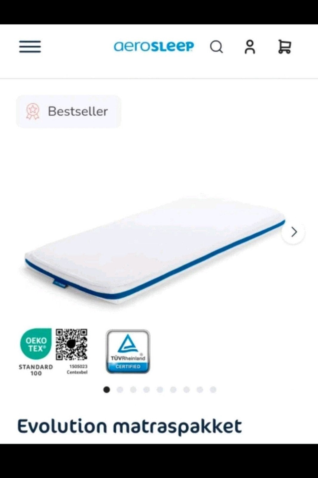 matras aerosleep + topper + hoes, Ophalen, Gebruikt, Jongetje of Meisje, Wit