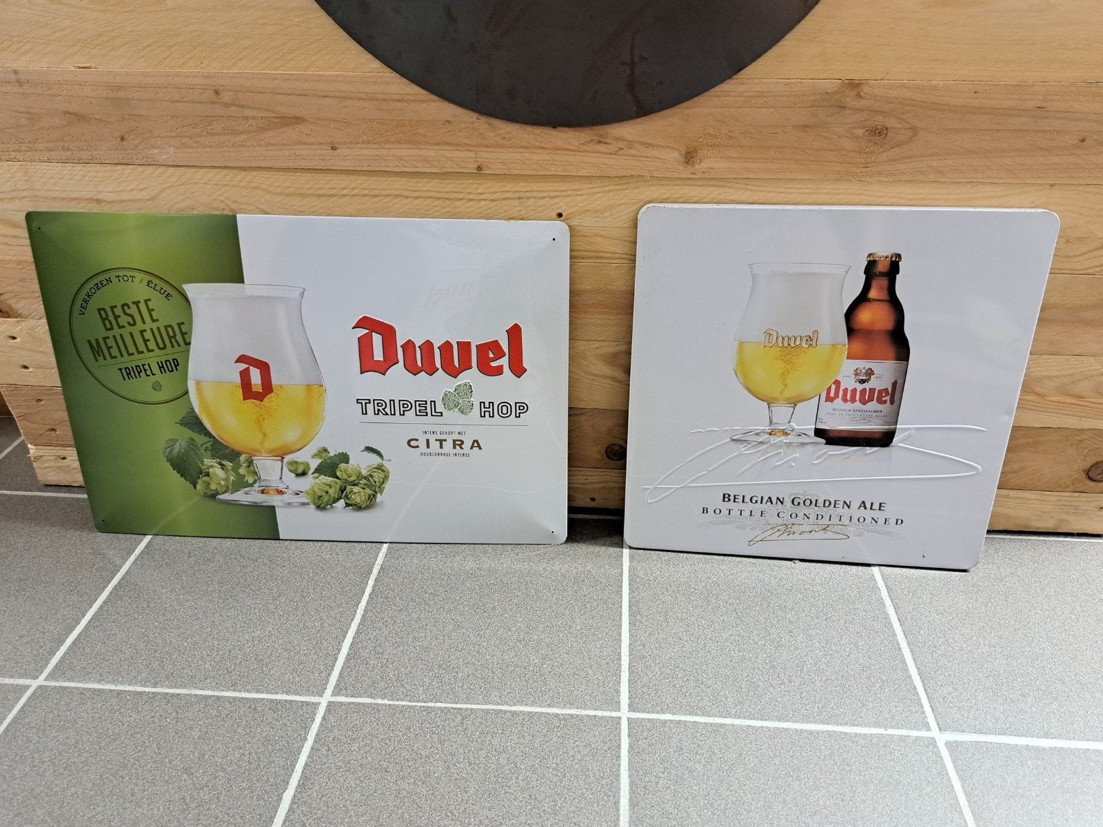 Duvel blikken borden, Ophalen of Verzenden