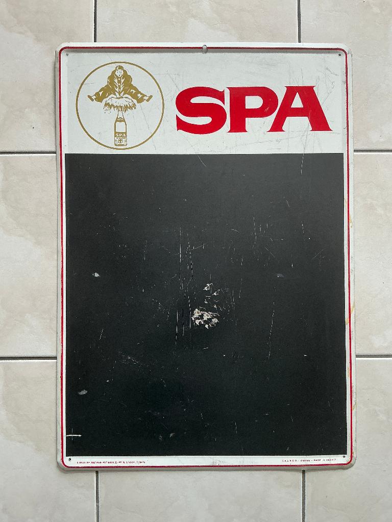 Grande tôle eau de SPA Monopole, 1968, voir photos., Enlèvement ou Envoi, Utilisé, Panneau publicitaire