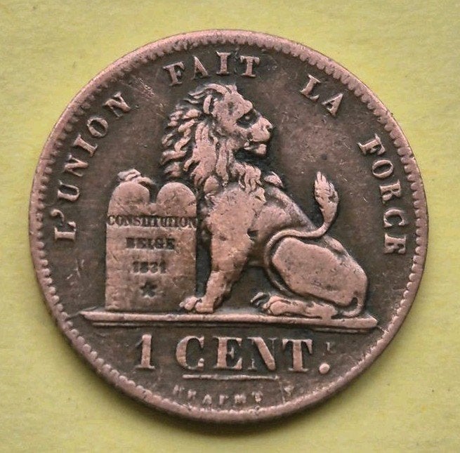 België 1 Centimes 1862 Leopold l, Postzegels en Munten, Ophalen of Verzenden