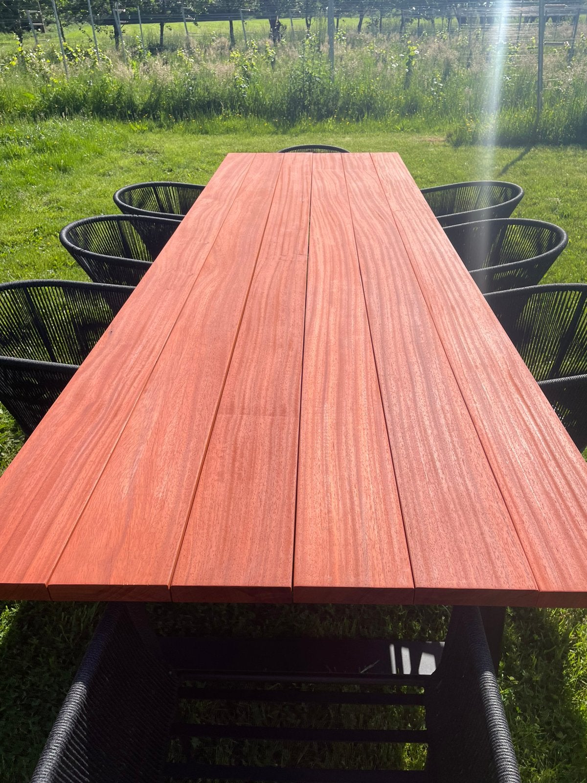 Grote tuintafel | Maatwerk Staal-Hout, Ophalen, Nieuw, Rechthoekig, Hout