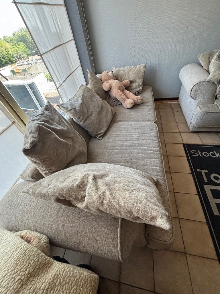Stoffen zetel 4p, Huis en Inrichting, Ophalen, Gebruikt, Vierpersoons of meer, Stof
