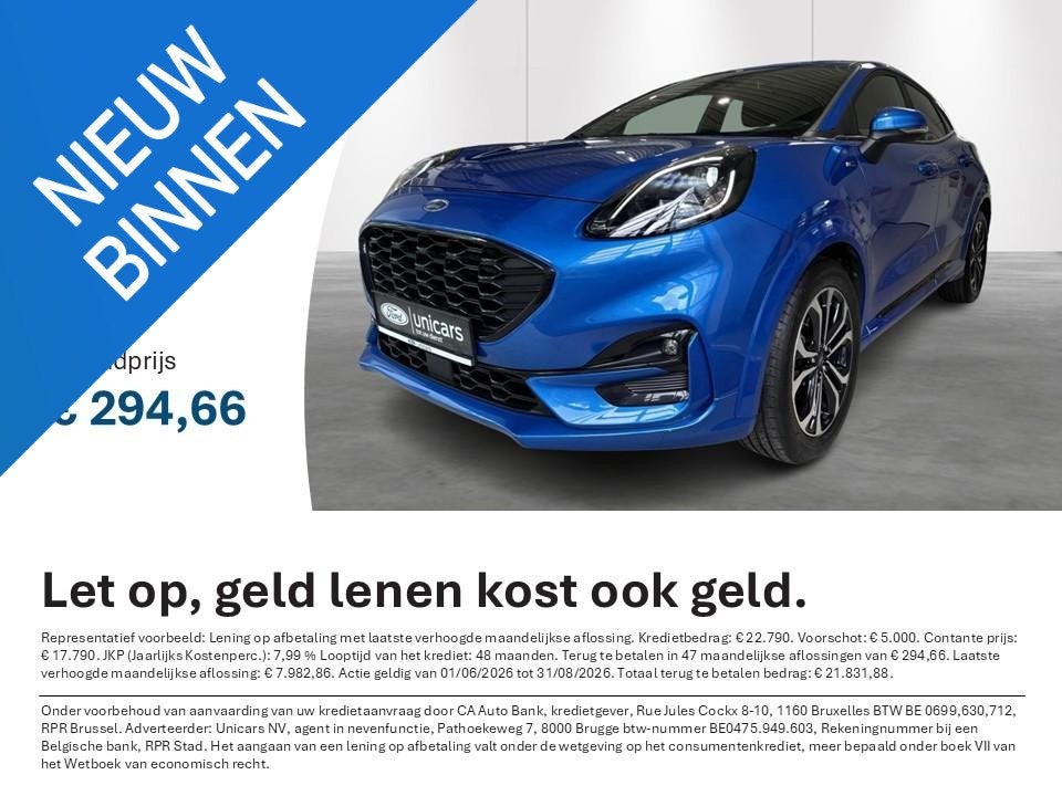 Ford Puma 1.0i Ecoboost mHEV 114kW Aut. ST-Line X AUTOMATIQU, Autos, Ford, Entreprise, Achat, Puma, Airbags, Air conditionné, Climatisation automatique