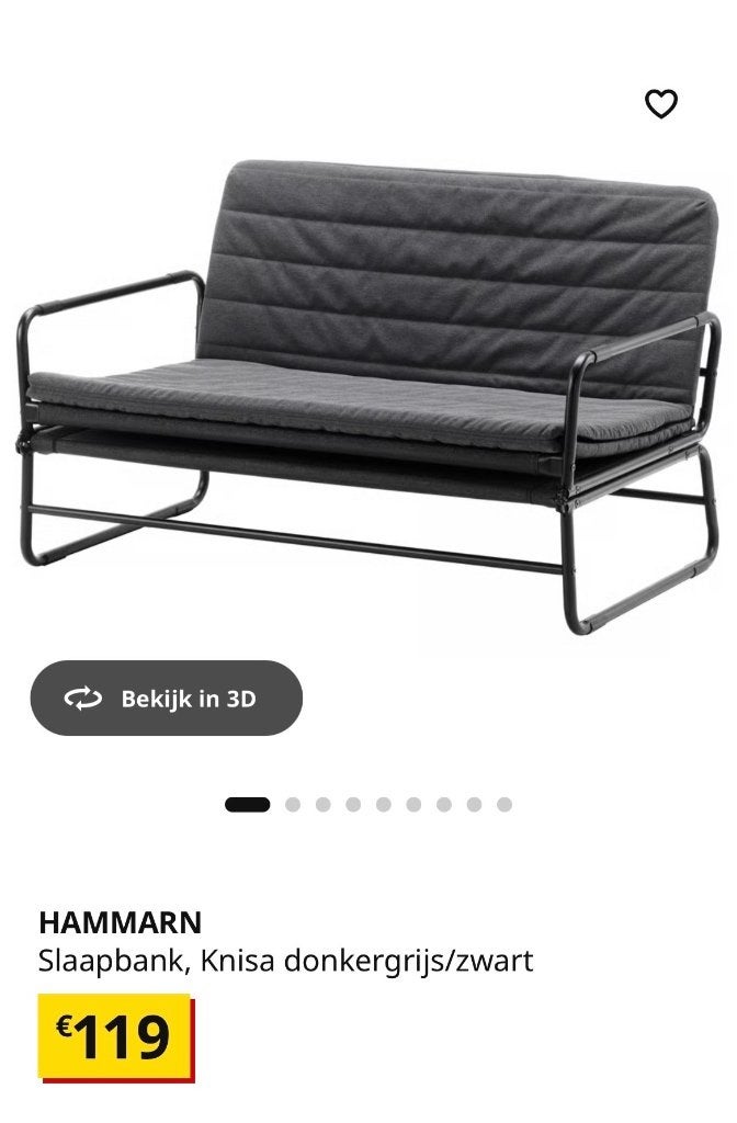Slaapbank IKEA, Huis en Inrichting, Slaapkamer | Slaapbanken, Ophalen, Zo goed als nieuw, Twijfelaar, 120 cm