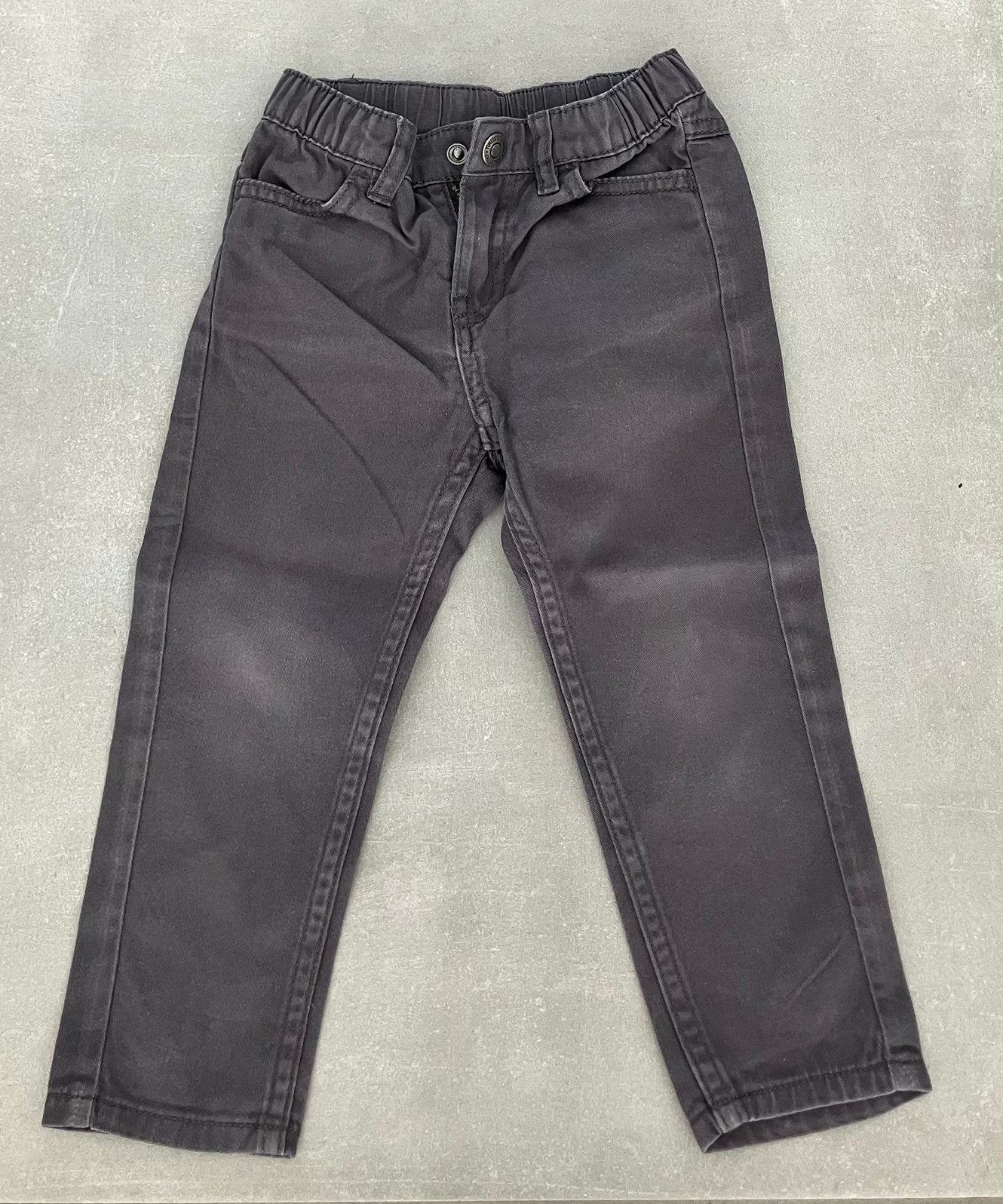 H&M donkergrijze denim broek, Ophalen, Zo goed als nieuw, Jongen, Broek