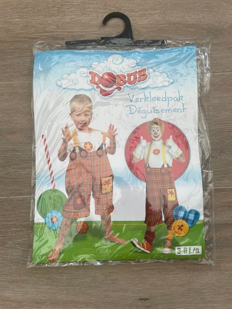 Dobus De Clown verkleedpakje, Kinderen en Baby's, Ophalen of Verzenden, Zo goed als nieuw, 104 of kleiner, Jongen of Meisje