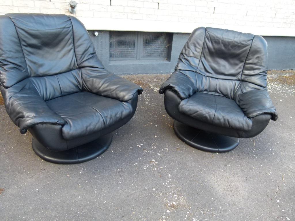 vintage lederen lounge swivel zetel fauteuil stukprijs, Verzamelen, Retro, Huis en Inrichting, Ophalen