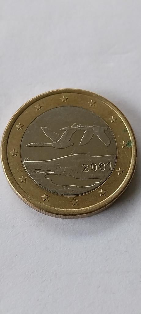 Finlande 2001 avec restes de timbres, Envoi, Finlande, 1 euro, Monnaie en vrac