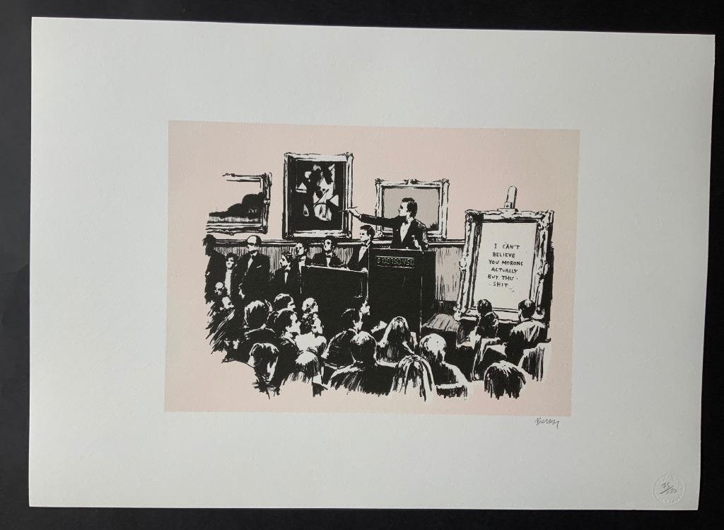 BANKSY EXTRA GROOT ( 70 X 50 cm) genummerd, Enlèvement ou Envoi