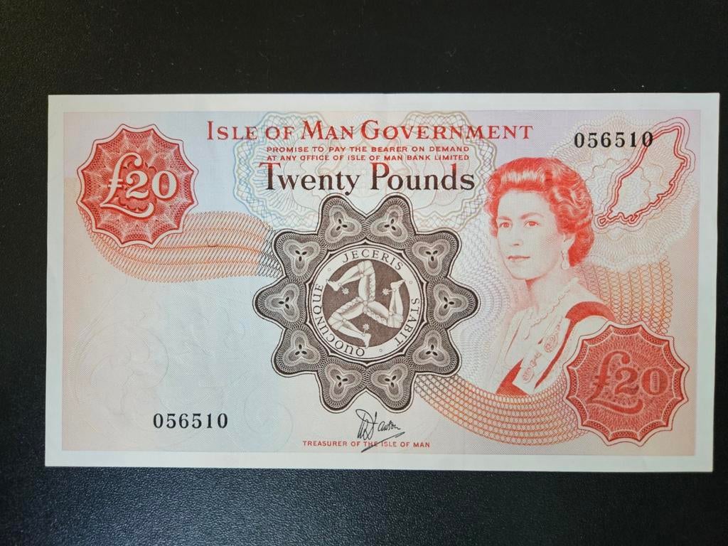 Isle of Man pick 37a 1979 zf+/UNC-, Postzegels en Munten, Ophalen of Verzenden, Overige landen, Los biljet