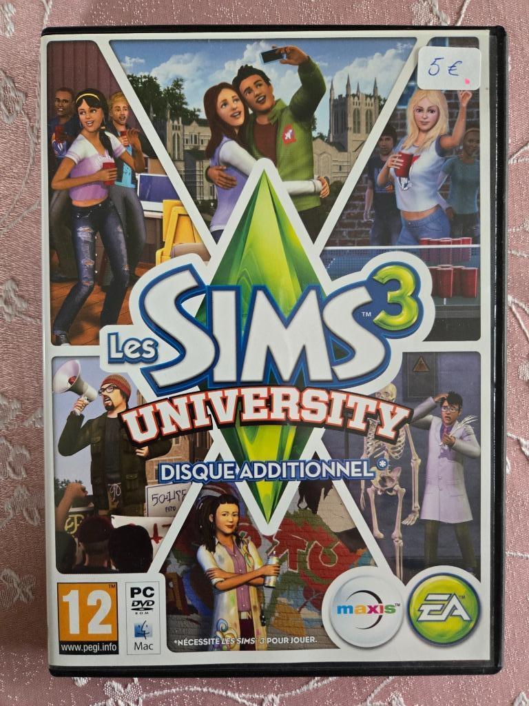 Jeu Sims 3 University PC, 1 joueur, À partir de 12 ans, Comme neuf, Enlèvement