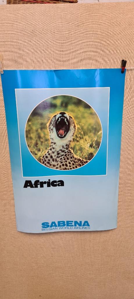 sabena africa photo hugo van lawick Affiche, Verzamelen, Ophalen of Verzenden