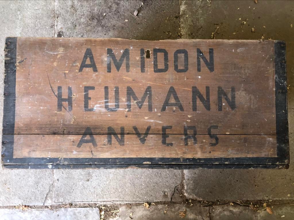 Laatste dagen:Oude houten kist Amidon Herman Anvers/klein pr, Ophalen