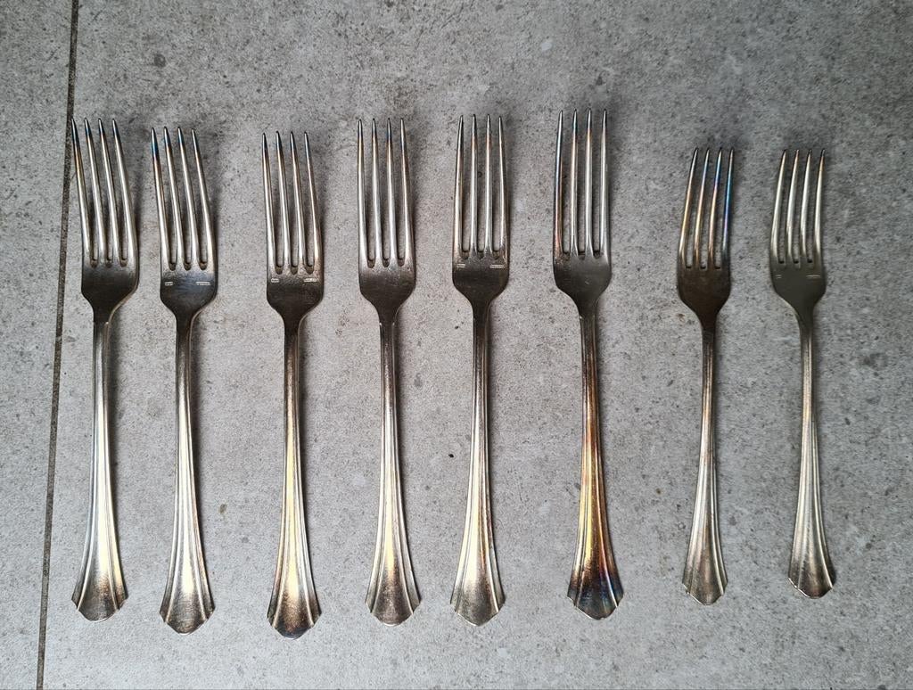Verzilverd Vorken ,gestempeld, Antiek en Kunst, Ophalen of Verzenden