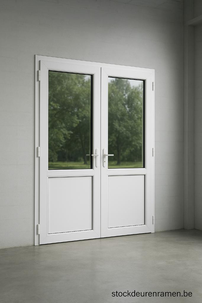 Opruiming:dubbele deuren & schuiframen zwart-crème-wit-grijs, Doe-het-zelf en Bouw, Ophalen, 120 cm of meer, Nieuw, Buitendeur