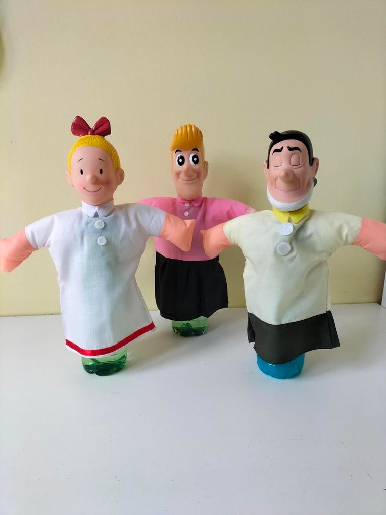 3 marionnettes Bob et Bobette, Enlèvement, Bob et Bobette, Neuf, Statue ou Figurine