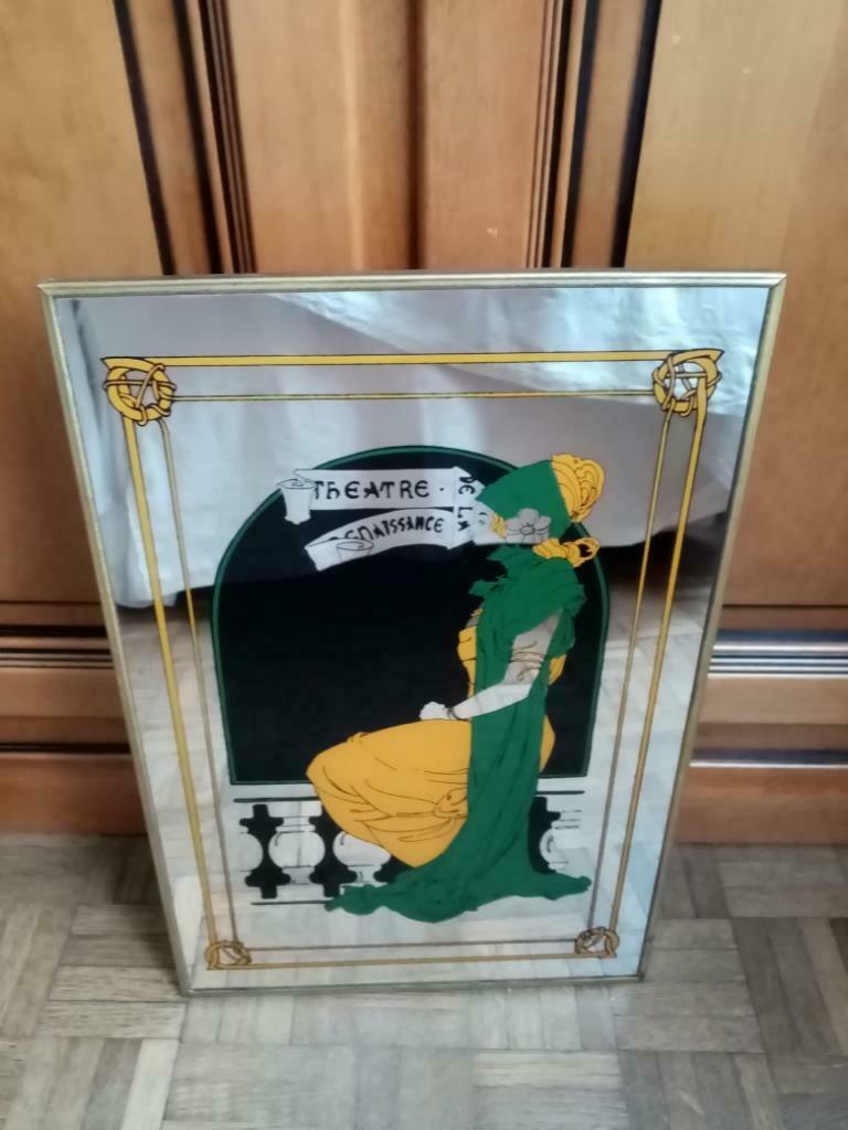 Miroir décoratif style art Nouveau (46/30cm), Antiquités & Art, Enlèvement ou Envoi