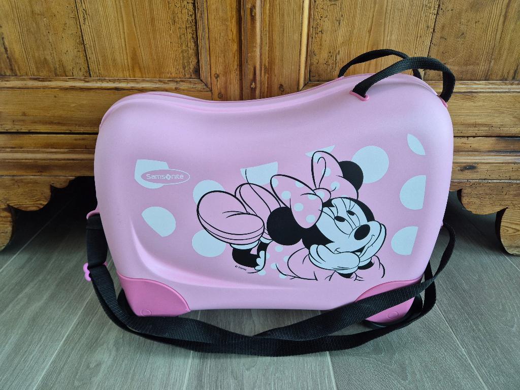 Valise enfant samsonite Minnie, Bijoux, Sacs & Beauté, Valises, Enlèvement, Comme neuf, Plastique dur, Roulettes