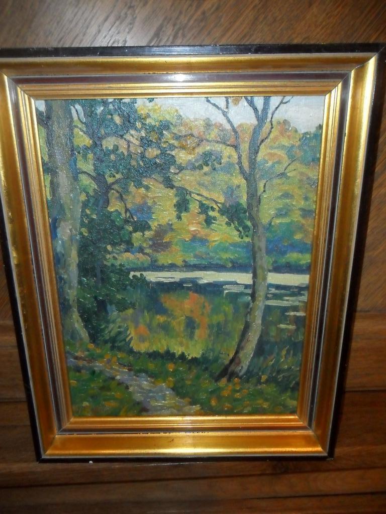 olieverf op karton door Jules Postel (Mons1867 - Ukkel 1955), Ophalen of Verzenden