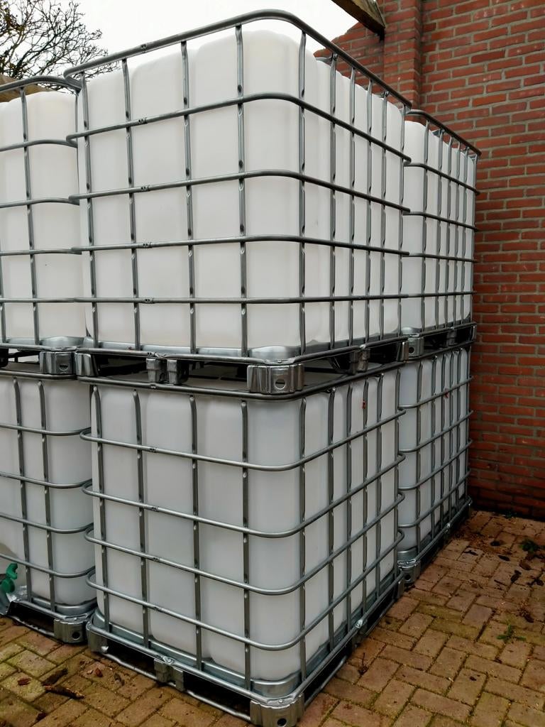 IBC 1000 liter vat, regenton, watervat, water opslag,, Tuin en Terras, 150 liter of meer, Ophalen, Gebruikt, Met kraantje