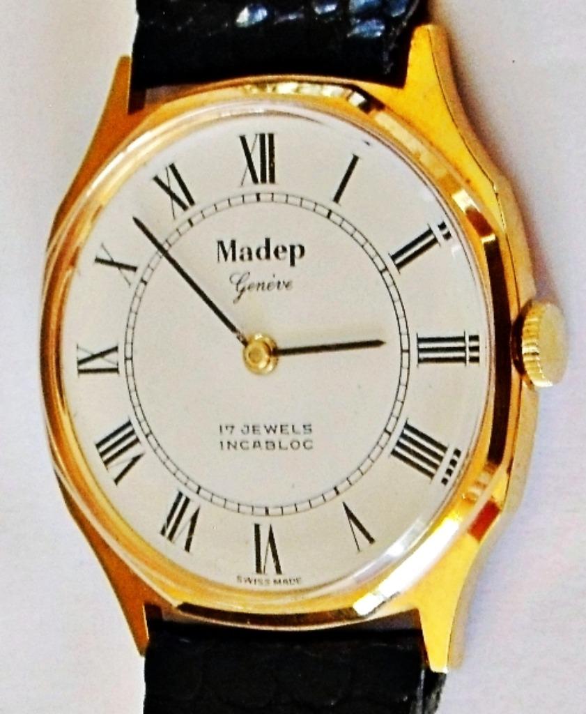 Montre MADEP suisse mécanique NEUVE plaqué or 17 jewels, Enlèvement ou Envoi, Neuf