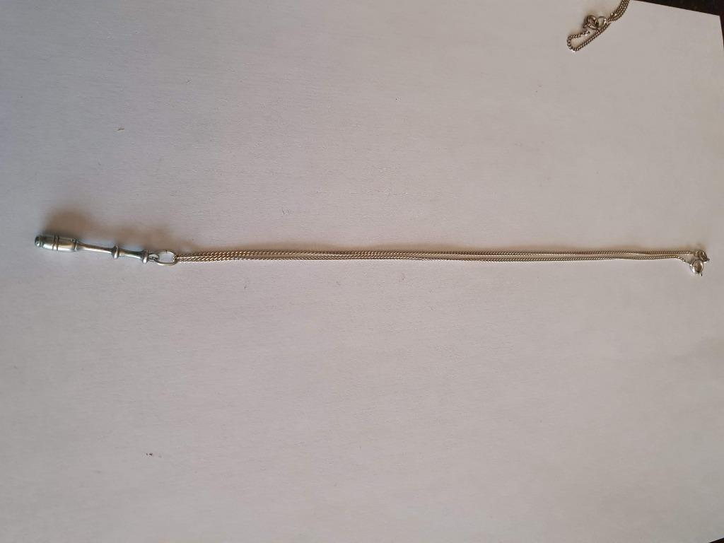 zilveren ketting met kantklosje, Met hanger, Ophalen of Verzenden, Zo goed als nieuw, Zilver