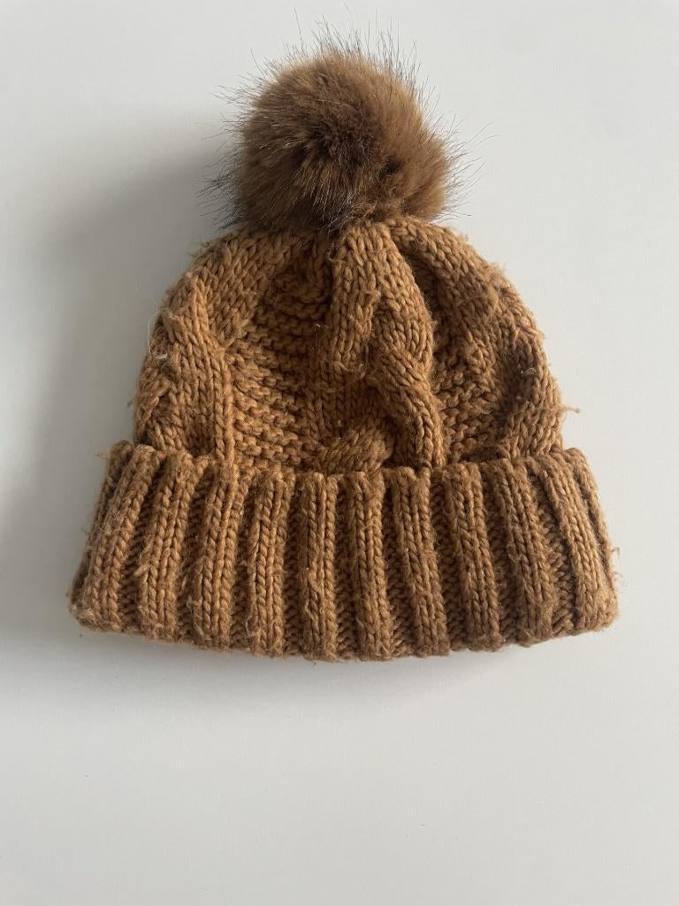 Bruine muts maat 52-58, Kinderen en Baby's, Kinderkleding | Mutsen, Sjaals en Handschoenen, 134 t/m 140, Meisje, H&M, Ophalen of Verzenden