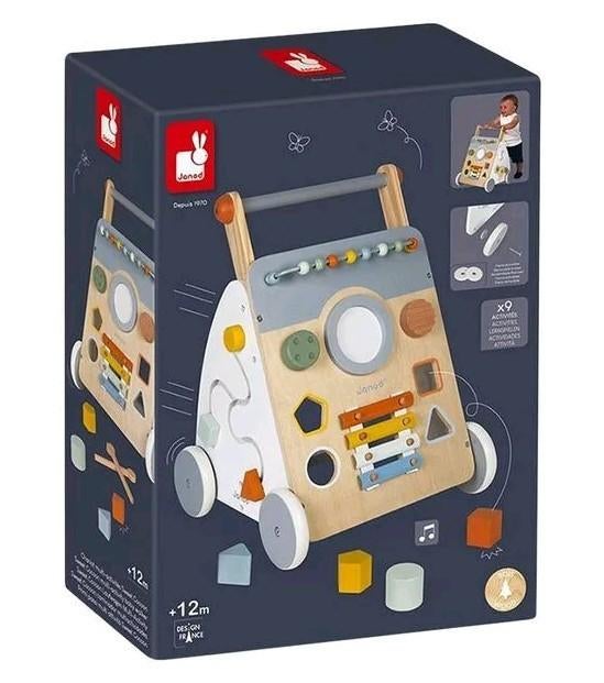 Janod trotteur pousseur en bois avec jeux, Enlèvement, Comme neuf