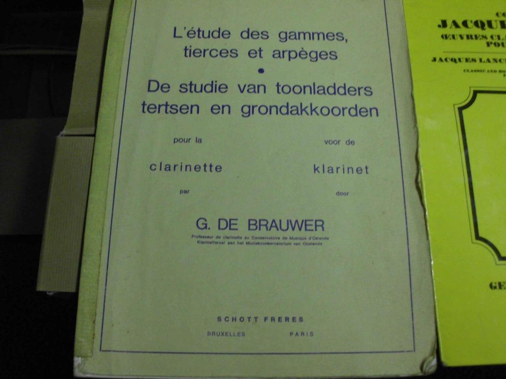 L'étude pour clarinette G. De Brauwer, Musique & Instruments, Partitions, Leçon ou Cours, Autres genres, Enlèvement, Utilisé