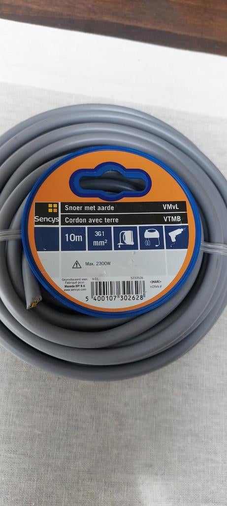 Snoer met aarde, Bricolage & Construction, Électricité & Câbles, Enlèvement, Neuf, Câble ou Fil électrique