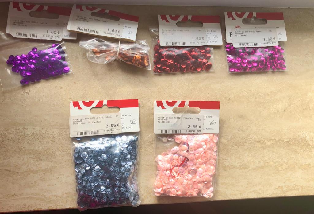 Pailletten assortiment verschillende kleuren, Ophalen of Verzenden, Zo goed als nieuw, Overige typen