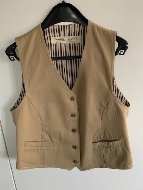 Vanilià sports, gilet met gestreepte voering: L, Kleding | Dames, Vanilià sports, Beige, Maat 42/44 (L), Ophalen of Verzenden