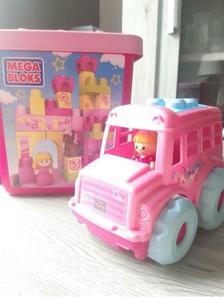 Boîte megabloks + véhicule Mégabloks, Enlèvement, Comme neuf, Megabloks
