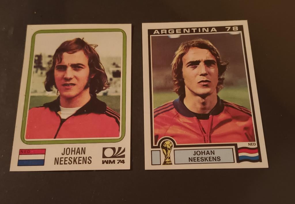 PANINI WORLD CUP STORY- 2 STICKERS JOHAN NEESKENS, Enlèvement ou Envoi, Comme neuf