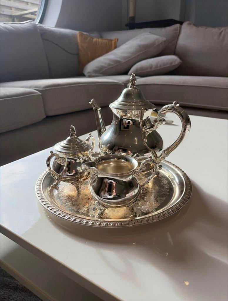 Verzilverd theeservies Charrell, Ophalen of Verzenden, Zo goed als nieuw