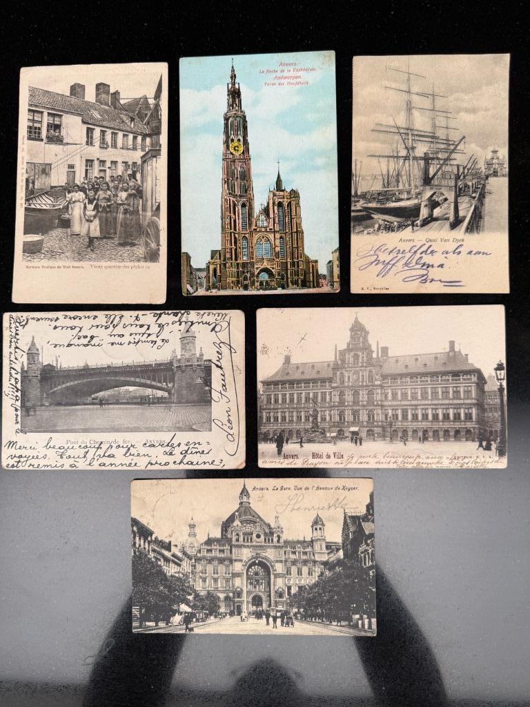 9 postkaarten Antwerpen 1902 enz., Verzamelen, Ophalen of Verzenden, Voor 1920, Gelopen, Antwerpen