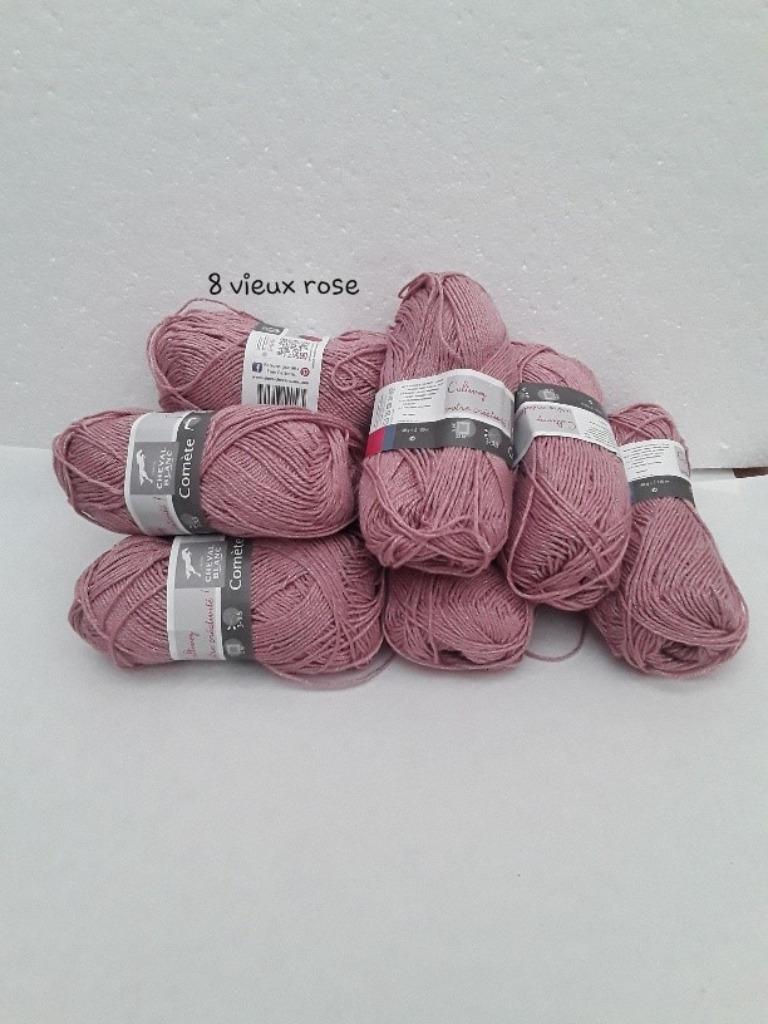 pelotes de laine , coton , acrylique , comète vieux rose, Envoi, Neuf, Tricot ou Crochet, Aiguille
