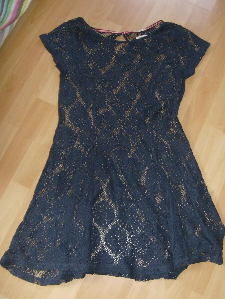 jurk blauw doorzichtig merk hilfiger denim - maat xs, Taille 34 (XS) ou plus petite, Porté, Bleu, Enlèvement ou Envoi