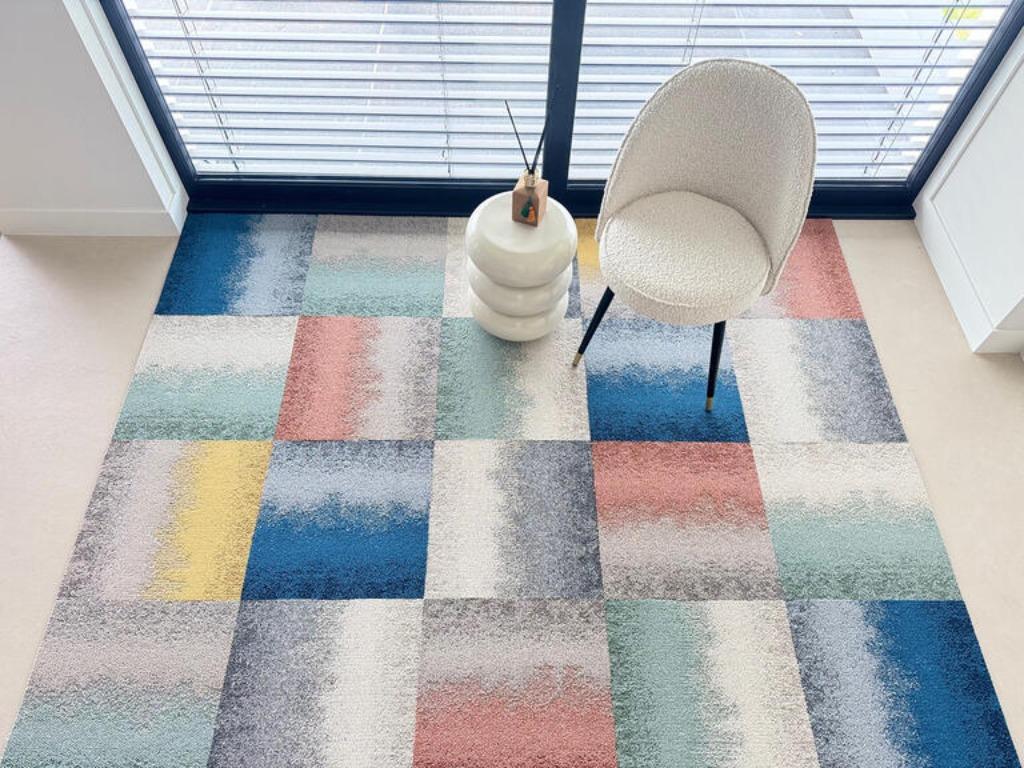 Goedkope mix van tapijttegels, OP=OP, Huis en Inrichting, Crème, 50 tot 100 cm, Vierkant, Nieuw