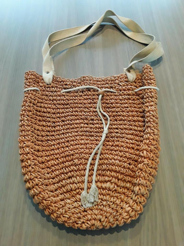 Oranje rieten draagtas, Handtassen en Accessoires, Tassen | Damestassen, Ophalen of Verzenden, Zo goed als nieuw, Oranje