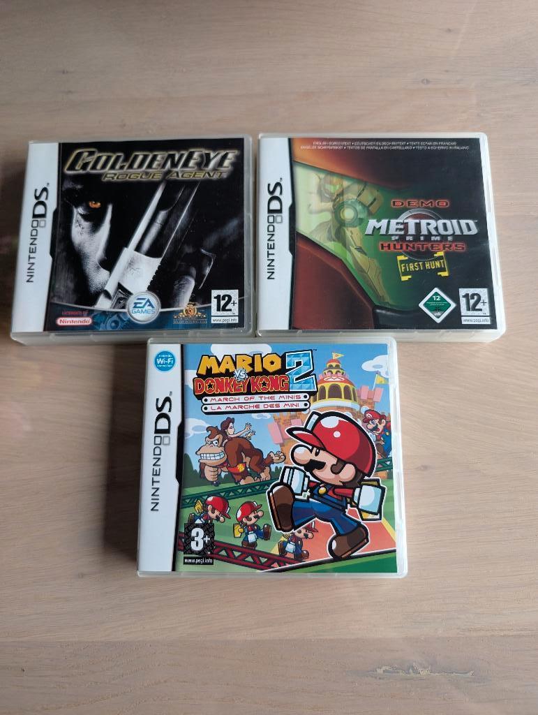 Nintendo DS - Games (Mario, Metroid Demo, GoldenEye), Puzzel en Educatief, 1 speler, Ophalen of Verzenden, Zo goed als nieuw