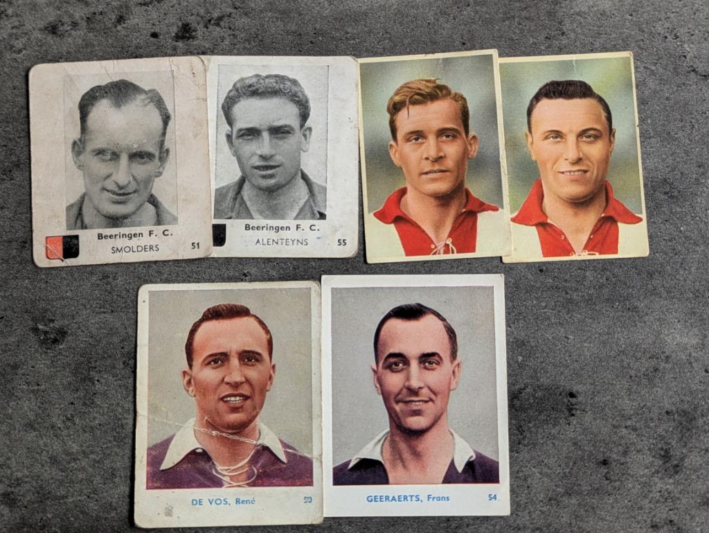 VOETBAL BELGIAN CHEWING GUM fifties 4x vintage, Verzenden