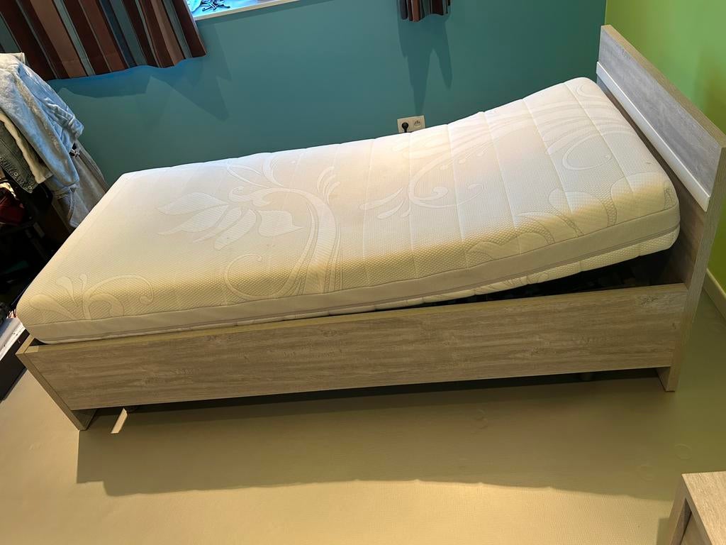 Kinderbed, Ophalen, 90 cm, Eenpersoons, Beige