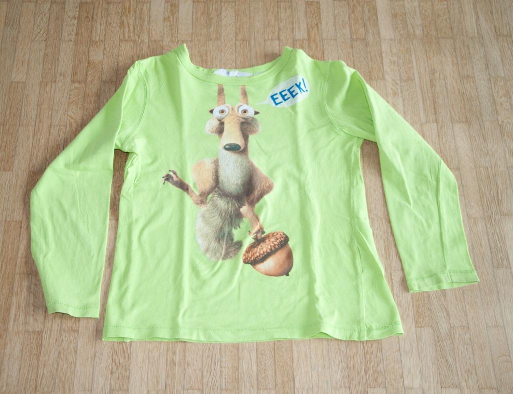 Groene longsleeve met figuurtje ice age - maat 122/128, Ophalen of Verzenden, Gebruikt, Jongen, Shirt of Longsleeve